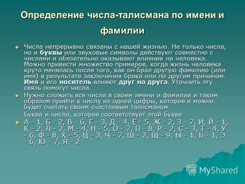 Число фамилии 4