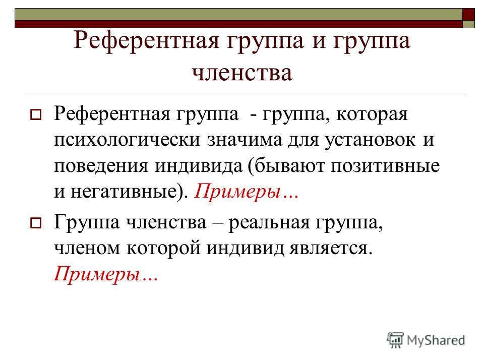 Примеры групп