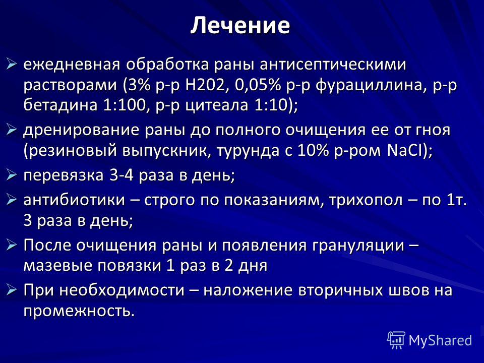 Лечение гнойных ран препараты