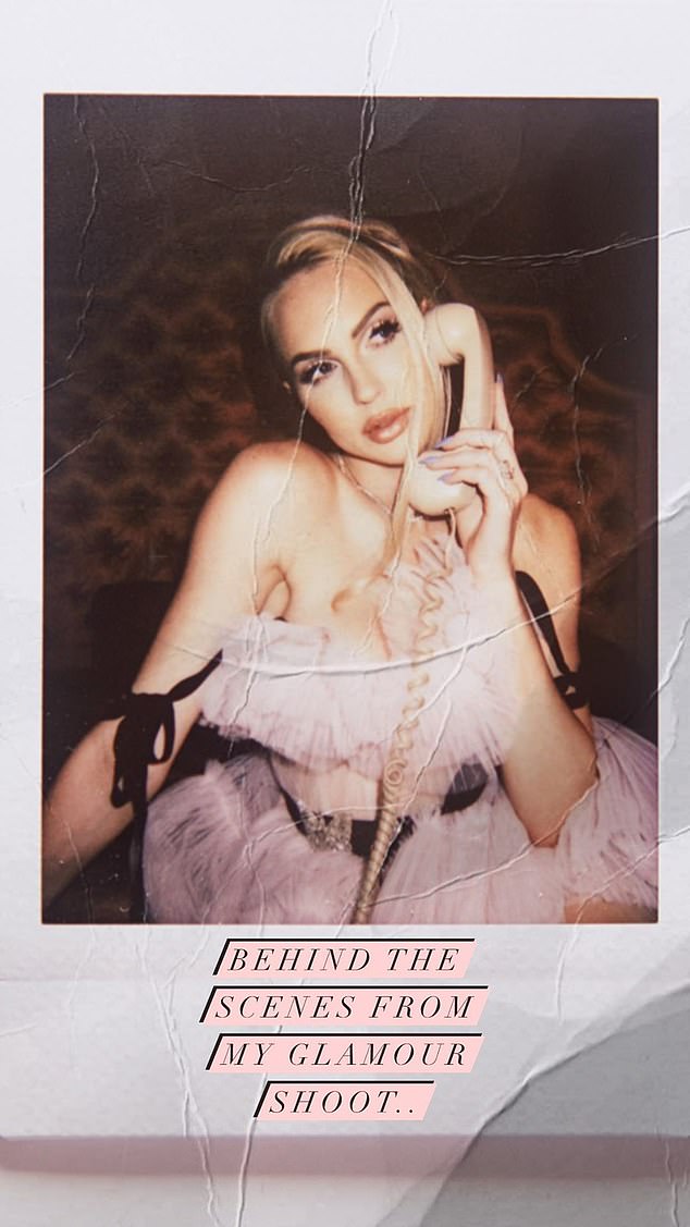 Elegant: Christine also posted some behind-the-scenes videos of her recent Glamour photo shoot for an interview published on Saturday