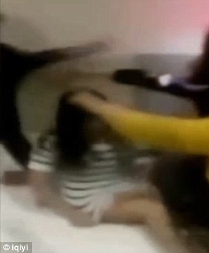 One of the gang on the bed gave a kick with fury to the alleged lover