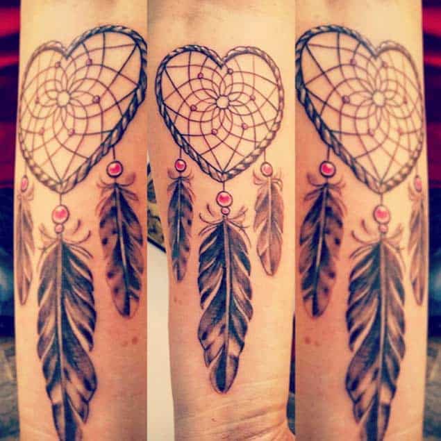 Heart-Shaped Willow Hoop Dreamcatcher Tattoo