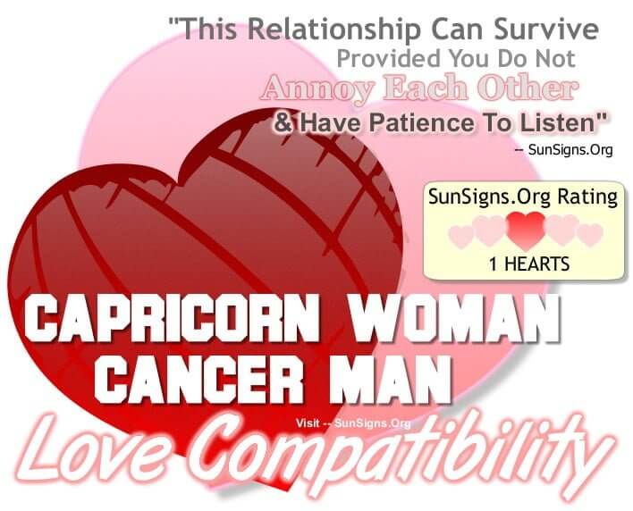 capricorn woman cancer man