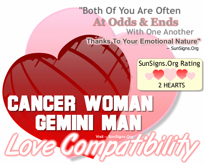 Cancer Woman Gemini Man Love Compatibility