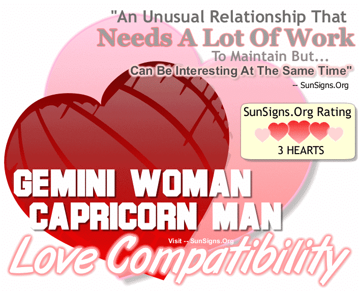 Gemini Woman Capricorn Man Love Compatibility