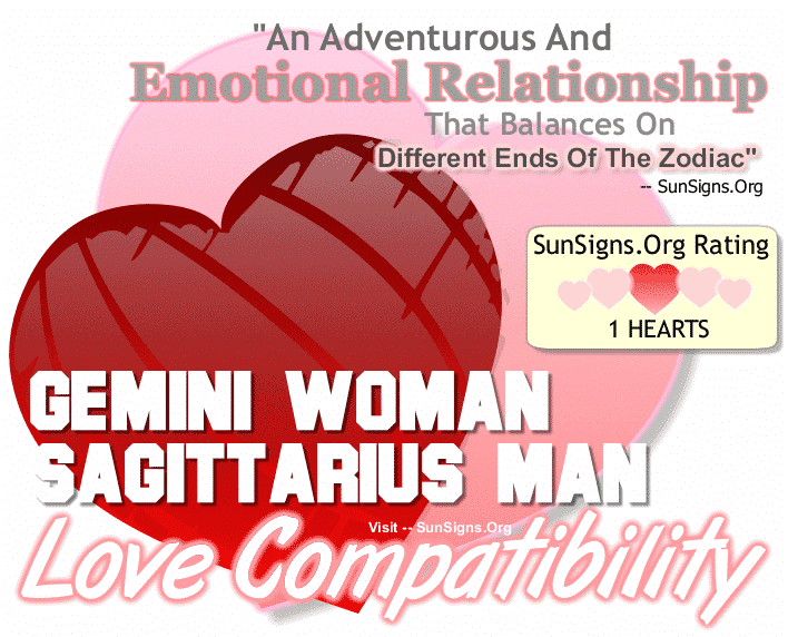 Gemini Woman Sagittarius Man Love Compatibility