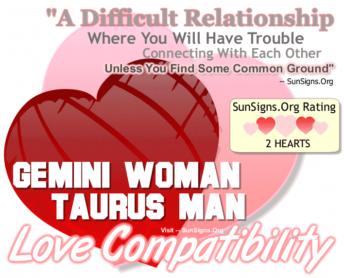 Gemini Woman Taurus Man Love Compatibility